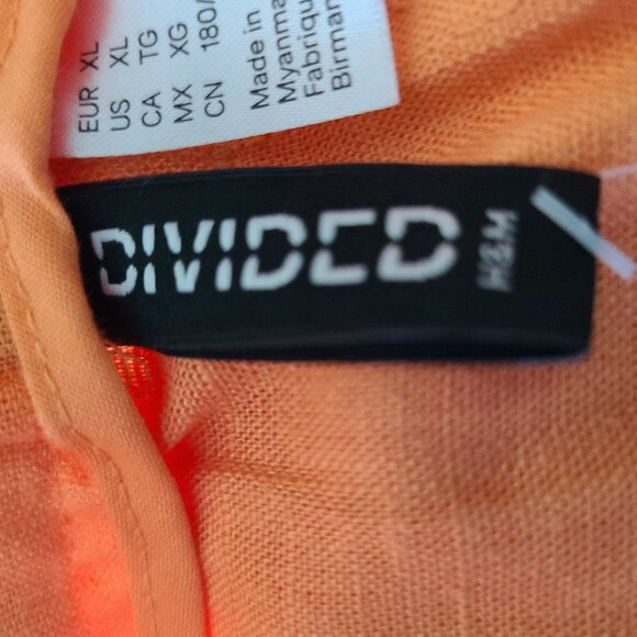 DIVIDED BY H&M WIDE LEG RAYON/ LINEN BLEND SILK-LIKE FEEL IN APRICOT SIZE US XL - Picture 3 of 11